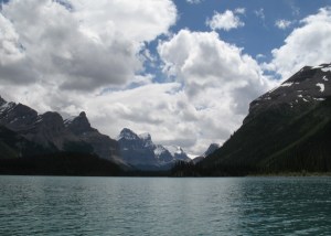 Maligne Day One through the narrows (600x429)